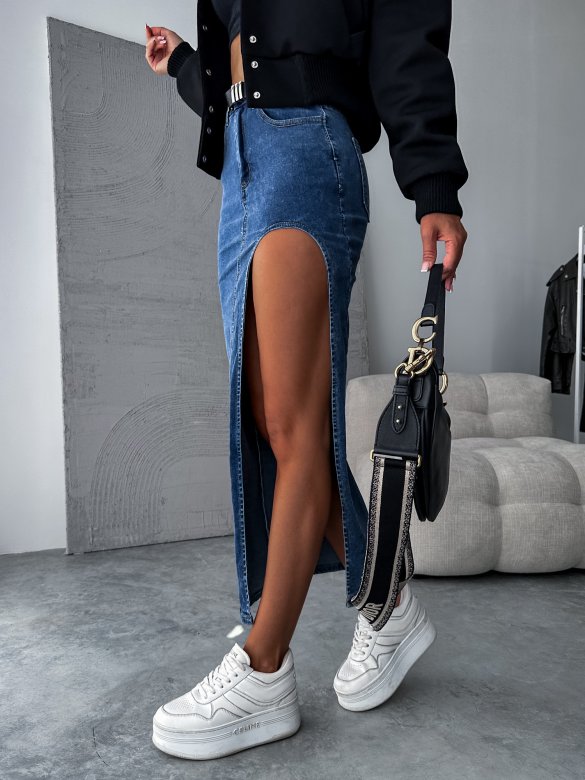 Spódnica Perfect Match jeans ciemnoniebieska