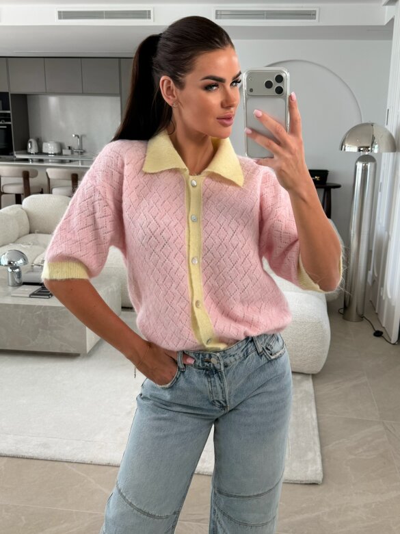 Sweter Alani pudrowo-żółty