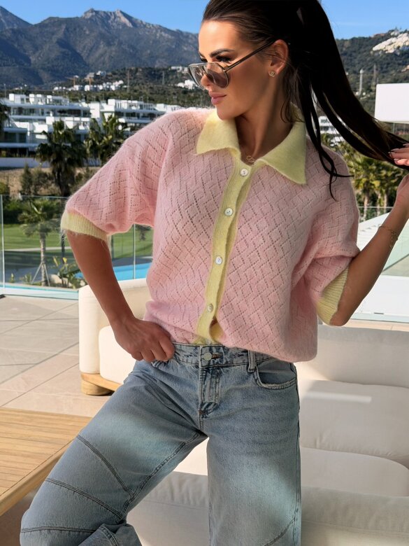 Sweter Alani pudrowo-żółty