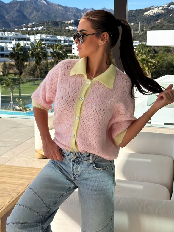 Sweter Alani pudrowo-żółty