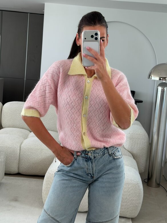 Sweter Alani pudrowo-żółty