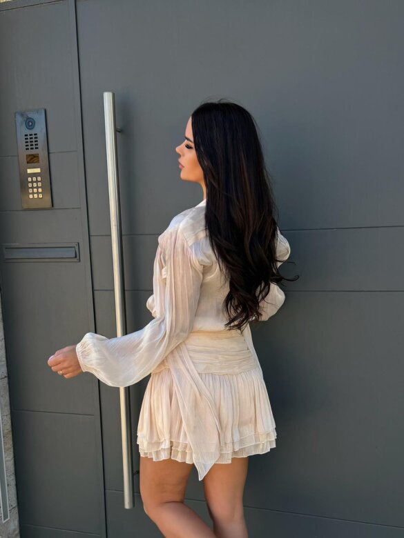 Komplet 2w1 Amarylis błyszczący beżowy 