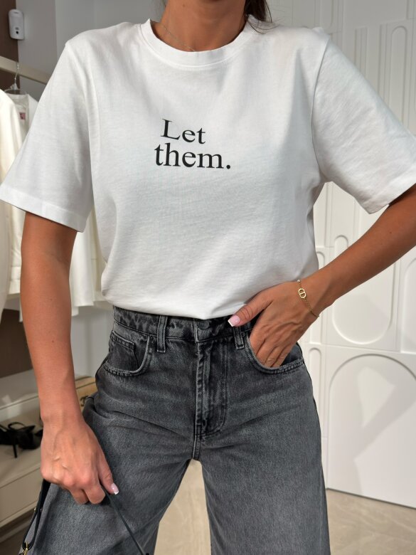 T-shirt Let Them bawełniany biały