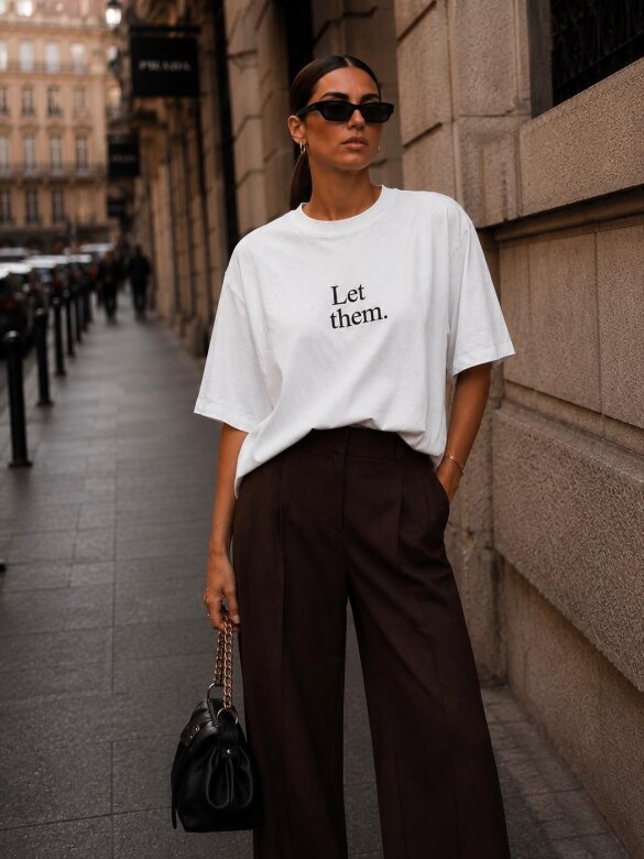 T-shirt Let Them bawełniany biały