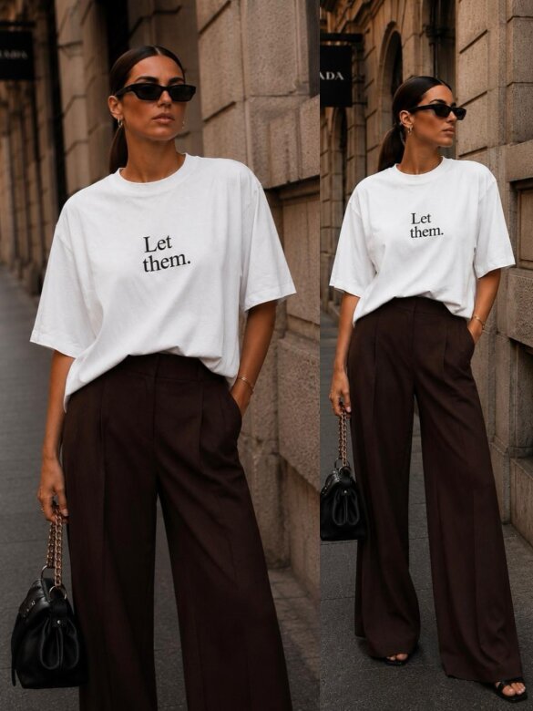 T-shirt Let Them bawełniany biały