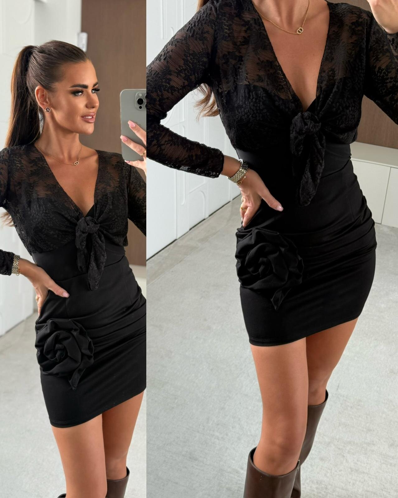 Top Tami koronkowy czarny 