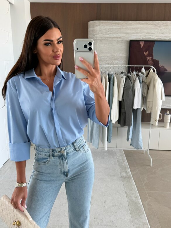 Koszula Finessa long niebieska 