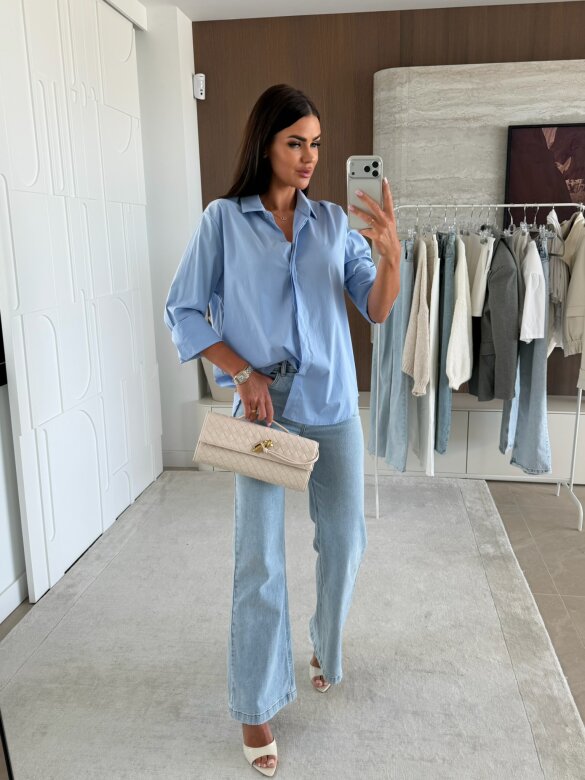 Koszula Finessa long niebieska 