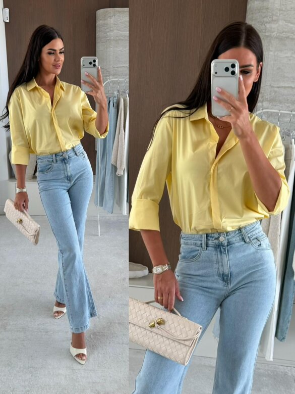 Koszula Finessa long żółta 