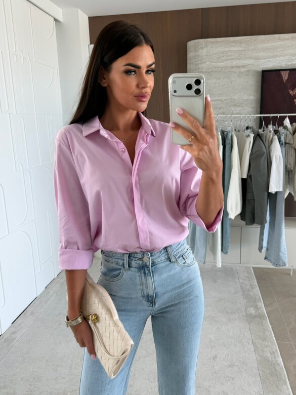 Koszula Finessa long pudrowa 