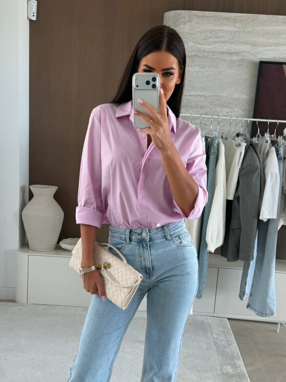 Koszula Finessa long pudrowa 