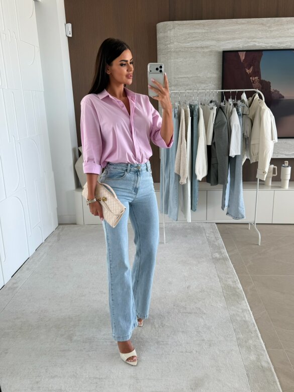 Koszula Finessa long pudrowa 