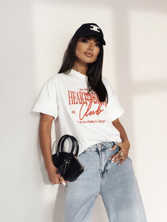T-shirt Heart Break biały 
