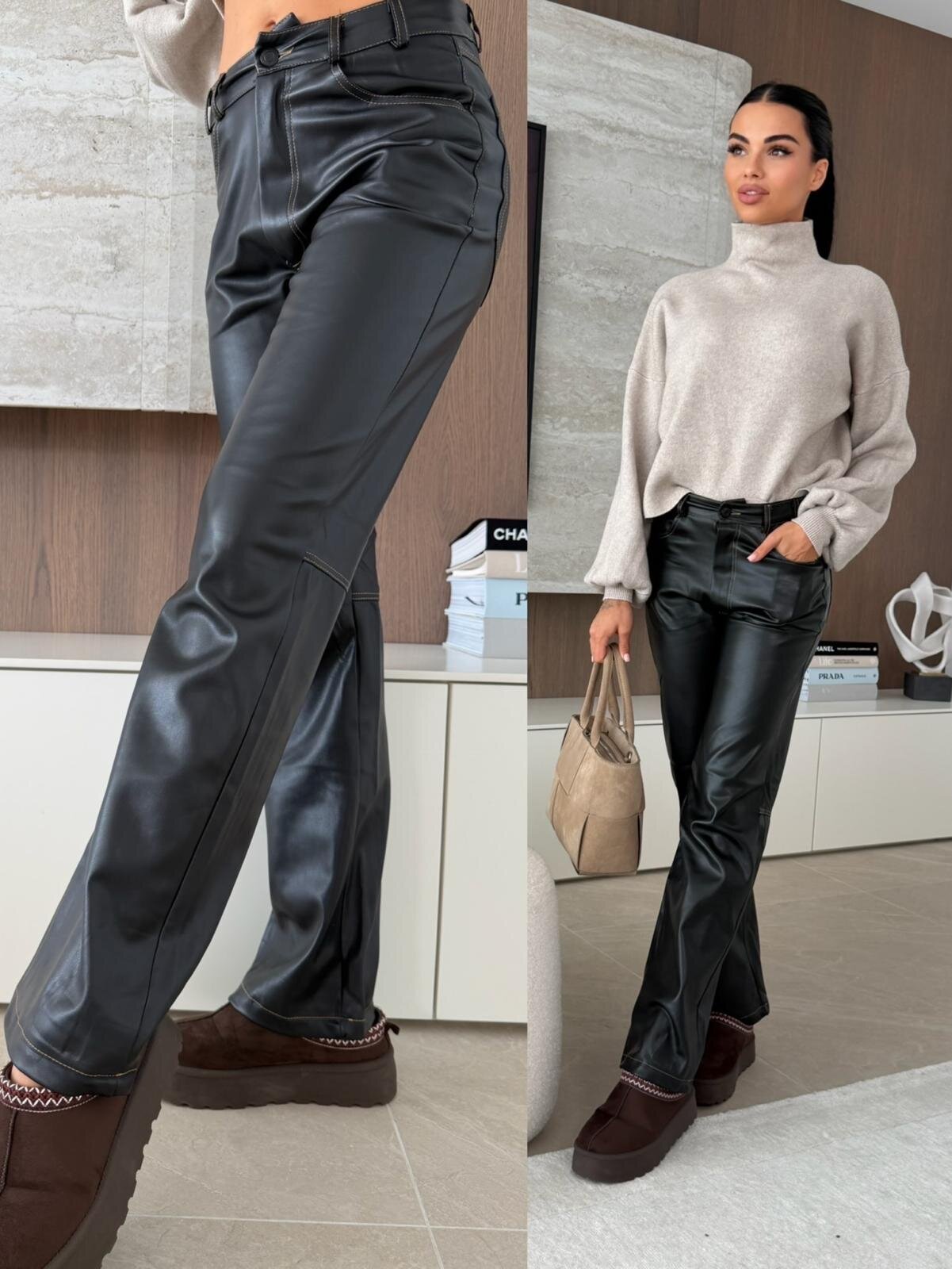 Spodnie Candris eko skóra czarne