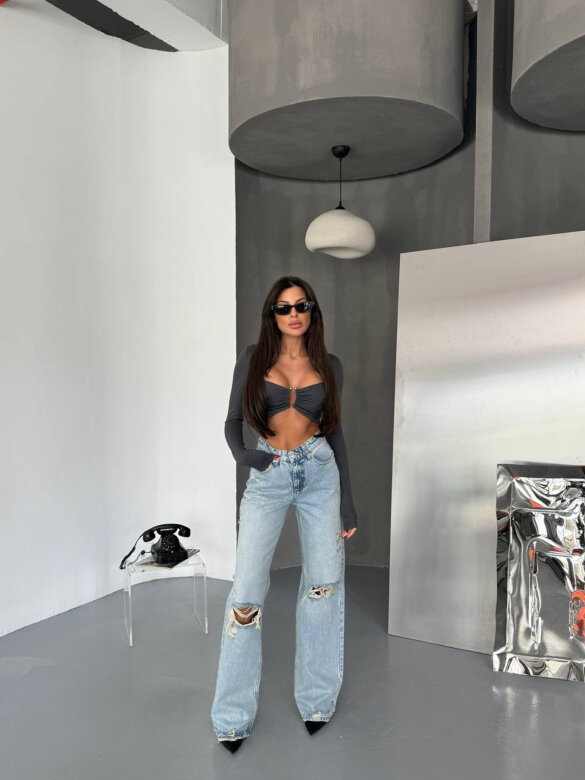 Spodnie Griso jeans jasnoniebieskie 