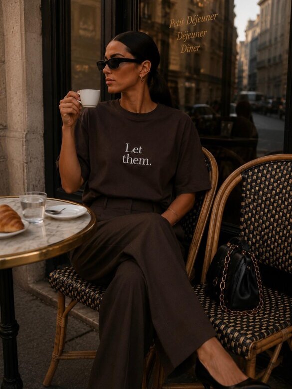 T-shirt Let Them bawełniany czekoladowy 