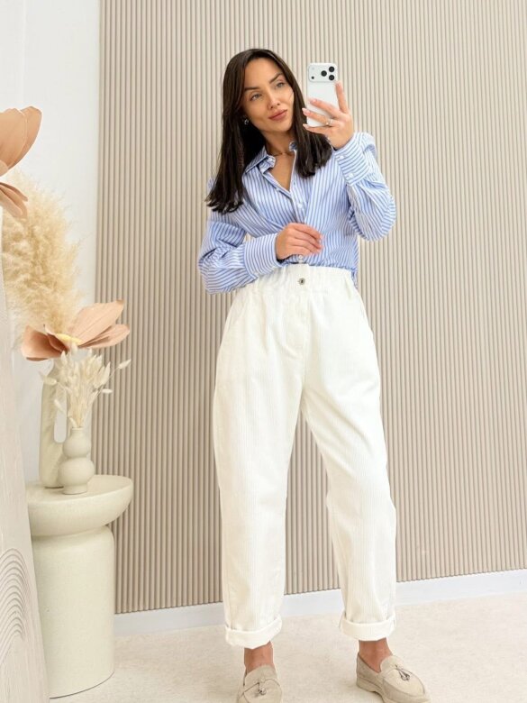 Spodnie Luvie sztruksowe białe 