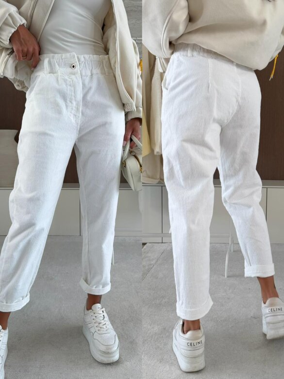 Spodnie Luvie sztruksowe białe 