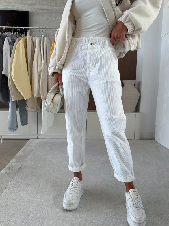 Spodnie Luvie sztruksowe białe 