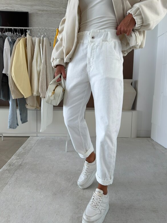 Spodnie Luvie sztruksowe białe 