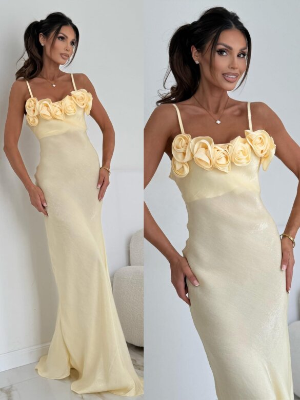 Sukienka Colbii maxi butter yellow