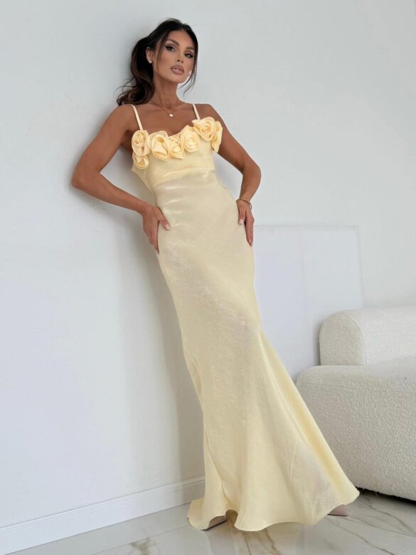 Sukienka Colbii maxi butter yellow