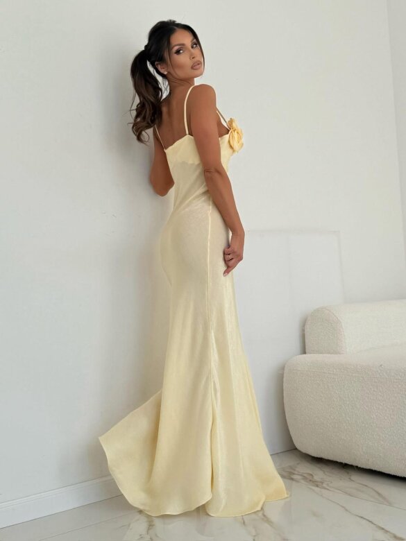 Sukienka Colbii maxi butter yellow