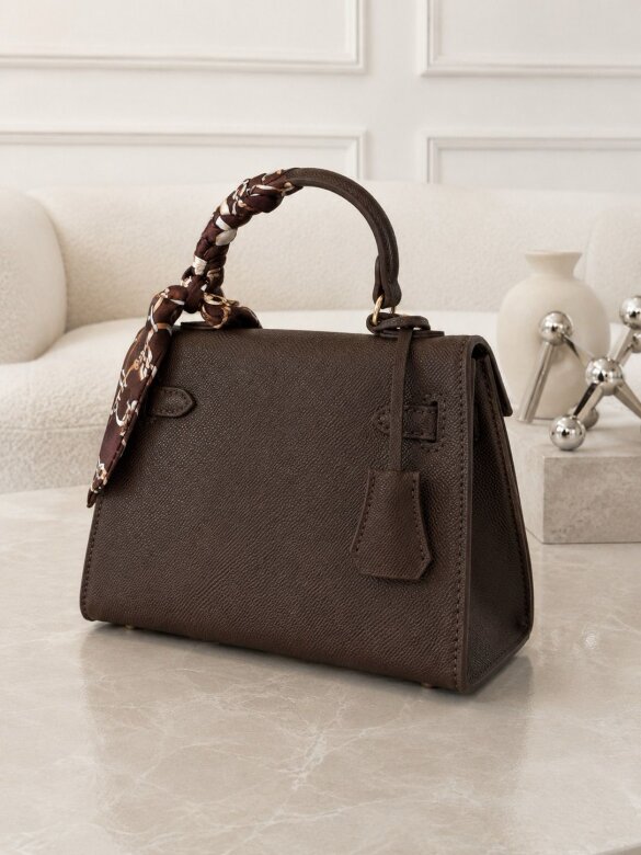 Nerina mini handbag with scarf chocolate