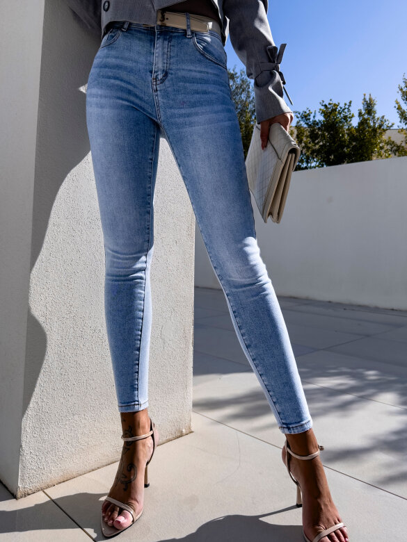 Spodnie Cosmopolitan jeans jasnoniebieskie