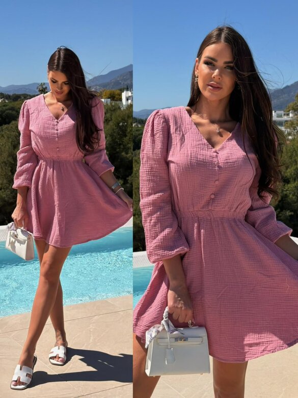 Sukienka Rivio pudrowa 