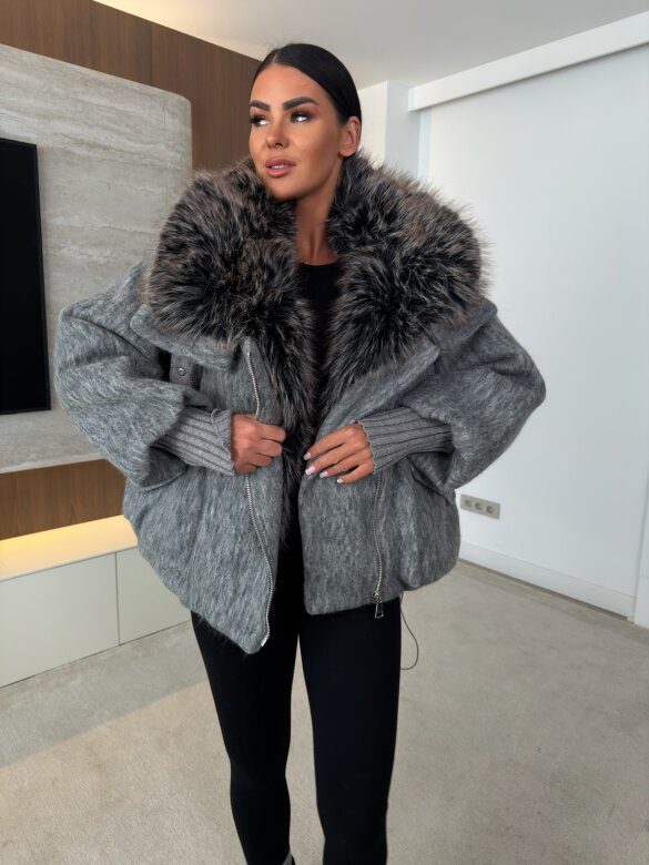 Jacket Marco with wool grey