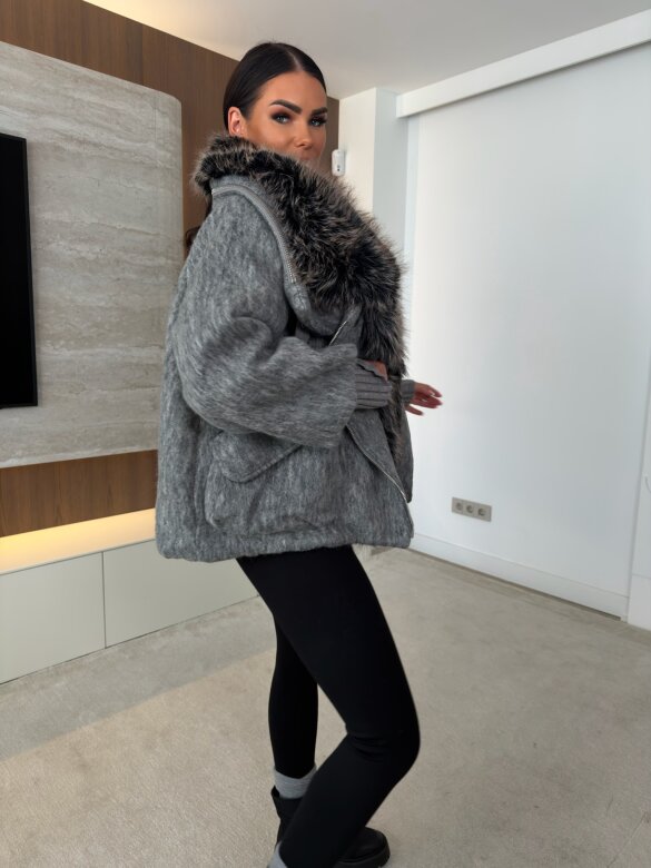 Jacket Marco with wool grey