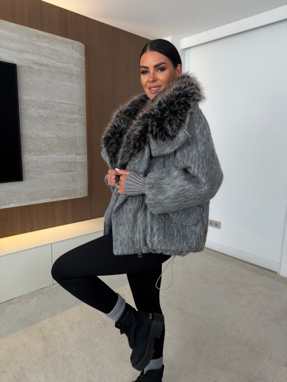 Jacket Marco with wool grey