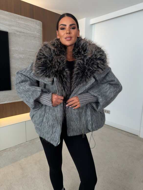Jacket Marco with wool grey