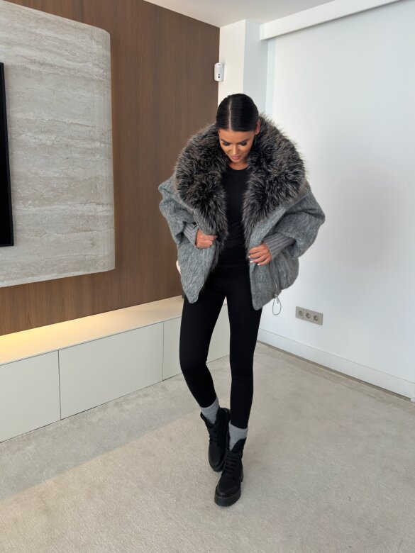 Jacket Marco with wool grey