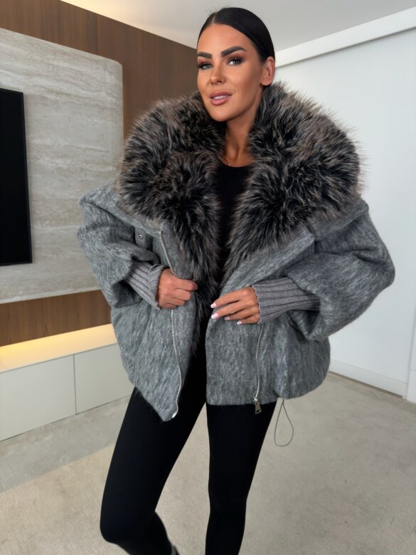 Jacket Marco with wool grey