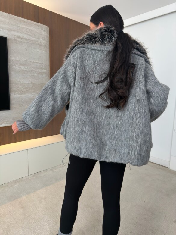 Jacket Marco with wool grey