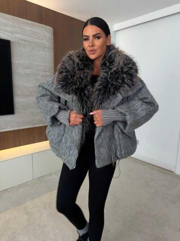 Jacket Marco with wool grey