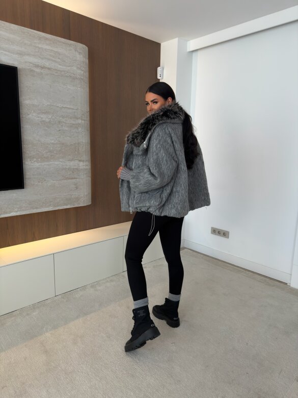Jacket Marco with wool grey