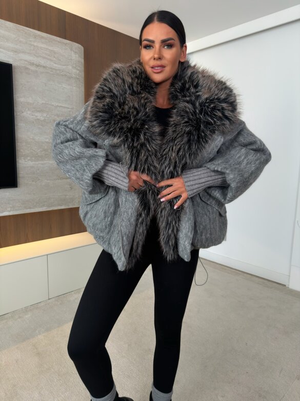 Jacket Marco with wool grey