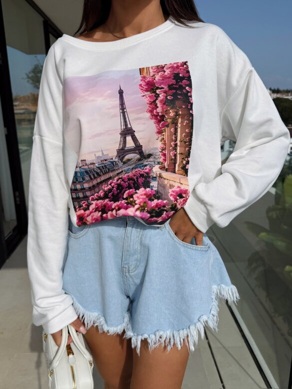 Bluza Eiffel Tower biała