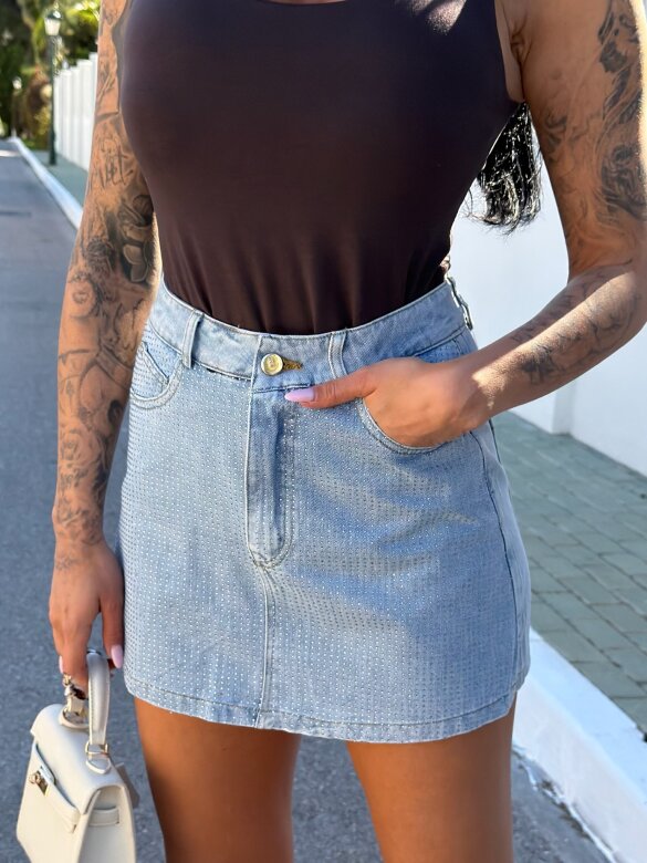 Spódniczko-szorty Bellante jeans jasnoniebieskie