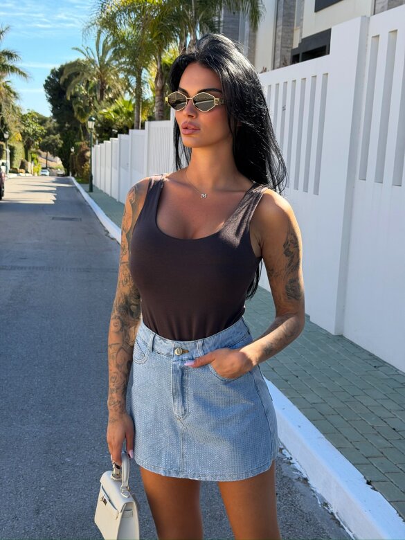 Spódniczko-szorty Bellante jeans jasnoniebieskie