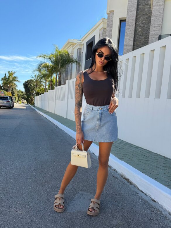 Spódniczko-szorty Bellante jeans jasnoniebieskie