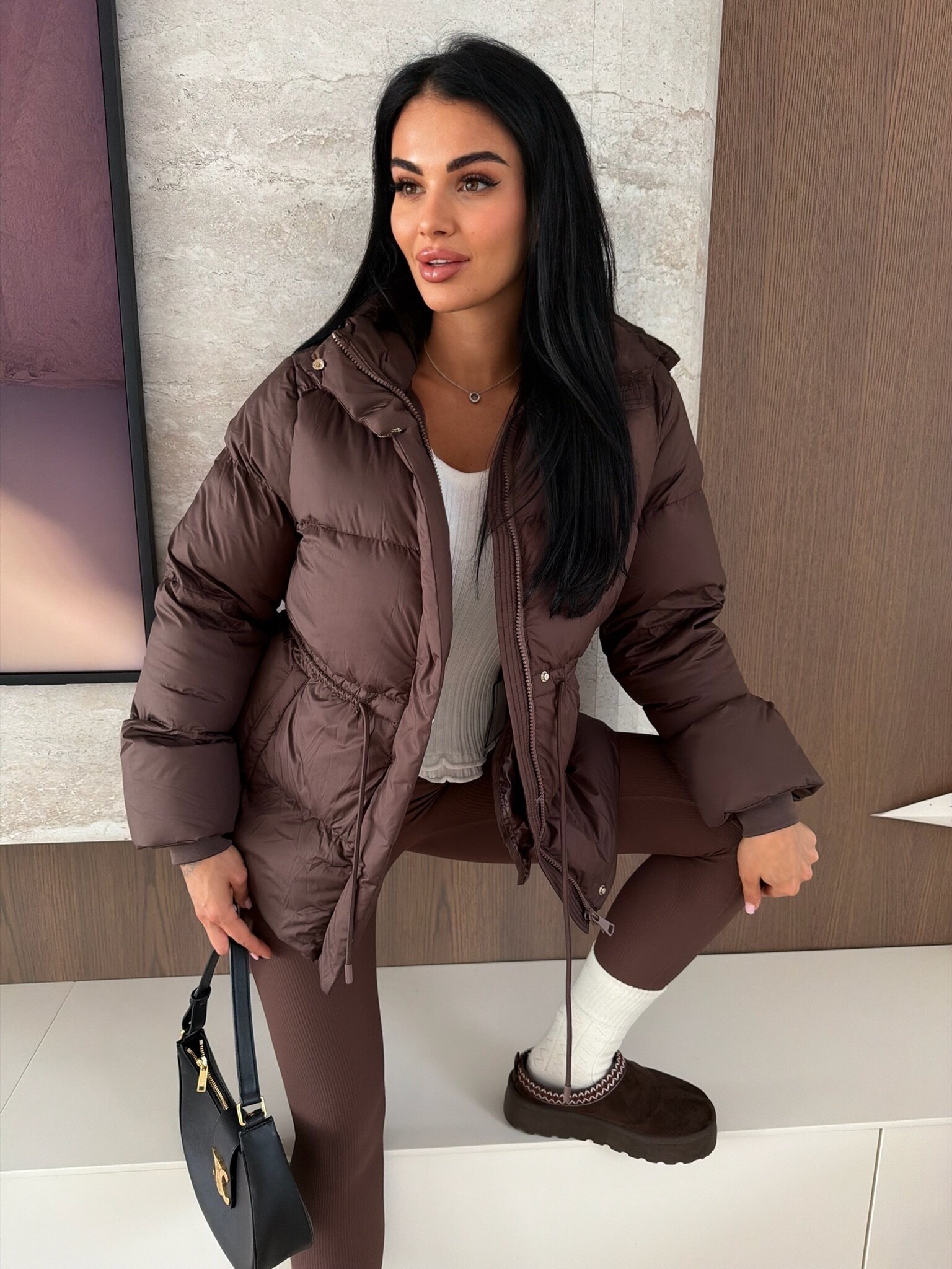 Kurtka Montres pikowana czekoladowa