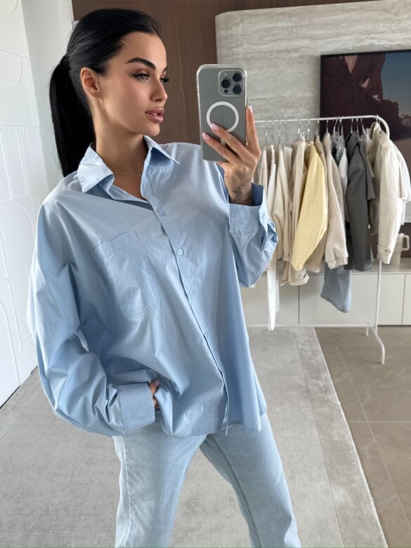 Koszula Narella bawełniana błękitna