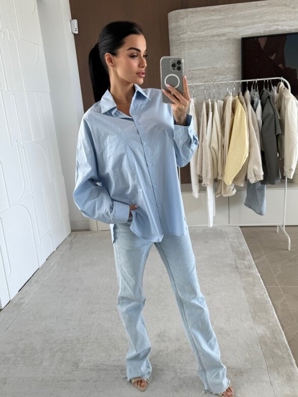 Koszula Narella bawełniana błękitna