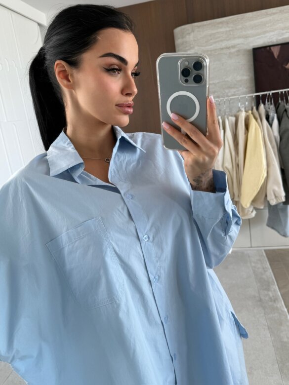 Koszula Narella bawełniana błękitna