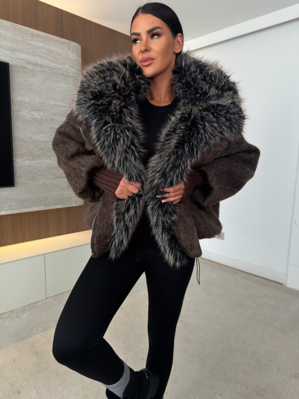 Jacket Marco with wool chocolate
