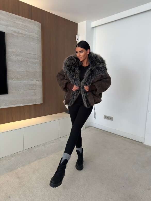 Jacket Marco with wool chocolate